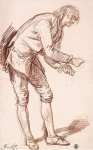 Greuze Jean-Baptiste Study for The Paralytic. Figure of a Young Man Leaning Forward - Hermitage